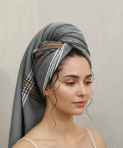 حوله سر/  باشگاه /نوزاد و کودک/( مدل حاشیه دار) /تمام نخ یزدی/ + 🎁 هدیه اسکرانچی ست